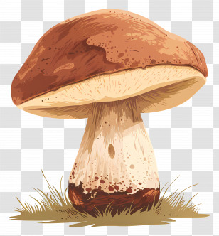 Boletus Mushroom - Natural Brown Mushroom Illustration Transparent PNG