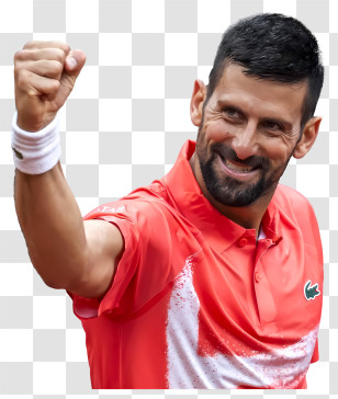 Novak Djokovic - Tennis Player Celebrating Victory Transparent PNG