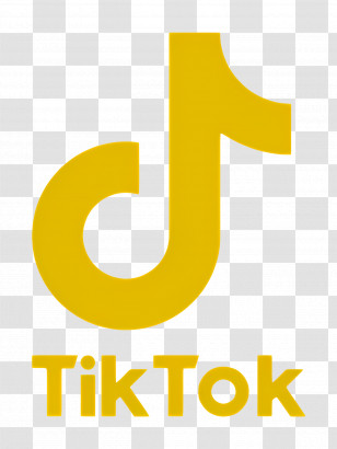 Tiktok Logo - Yellow TikTok Logo Design Transparent PNG