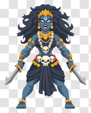 Goddess Kali - Kali Warrior Cartoon Art Transparent PNG