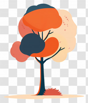 Tree - Abstract Tree With Autumn Shades Illustration Transparent PNG
