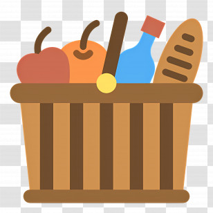 Food Gift Baskets - Grocery Basket With Food Items Illustration Transparent PNG