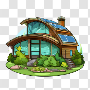 Eco House - Modern Eco-Friendly Architectural House Transparent PNG