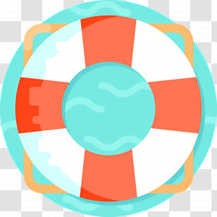 Lifebuoy - Red And White Lifebuoy In Water Transparent PNG