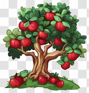 Apple Tree - Apple Tree Loaded With Juicy Red Apples Transparent PNG