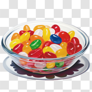 Jelly Beans - Colorful Jelly Beans In A Glass Bowl Transparent PNG