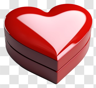 Gift Box - Red Heart-Shaped Gift Box Illustration Transparent PNG