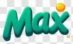 Max Logo - 3D 'Max' Green Wordmark Transparent PNG