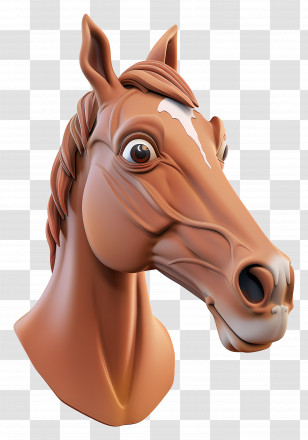 3d Horse Face - Cartoon Horse With Big Eyes Transparent PNG