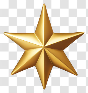 Golden Star - Golden Star Symbol For Achievement Or Decoration Transparent PNG