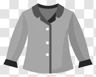 Clothing - Gray Jacket With Buttons Transparent PNG