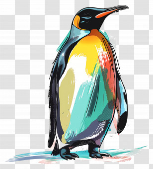 Emperor Penguin - Creative Colorful Penguin Illustration Transparent PNG