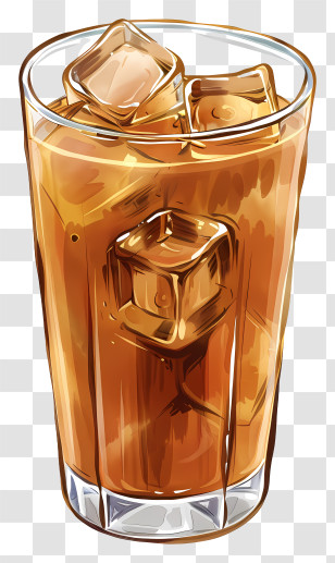Iced Coffee - Chilled Iced Coffee With Ice Cubes Transparent PNG