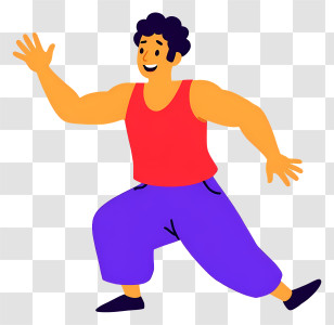 Man Feeling Happy - Dancing Man In Colorful Outfit Transparent PNG