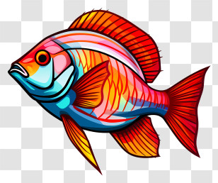 Colorful Fish - Colorful Fish Digital Art Transparent PNG
