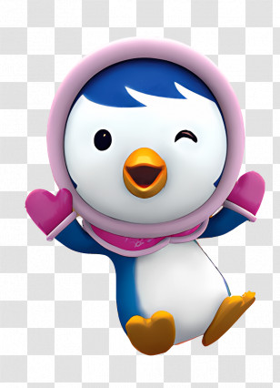 Pororo - Winking Penguin Cartoon Character Transparent PNG