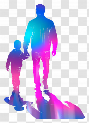 Father And Son Silhouette - Father And Child Silhouette Transparent PNG