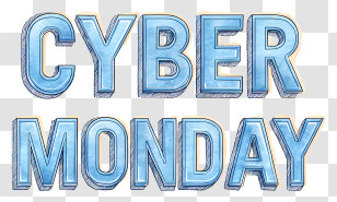 Cyber Monday - Cyber Monday Blue Text Transparent PNG