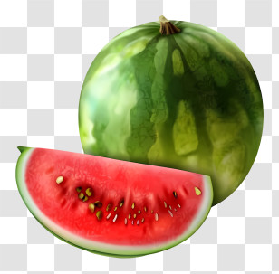 Watermelon - Watermelon And Fresh Slice Illustration Transparent PNG