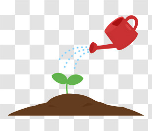 Icon - Red Watering Can And Growing Plant Transparent PNG