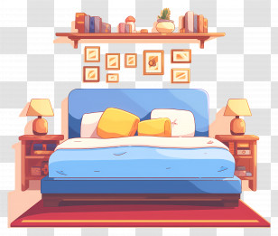 Bedroom Furniture - Cozy Bedroom Interior Design Transparent PNG