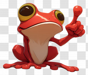 Clown Tree Frog - Red Frog With Big Eyes Transparent PNG