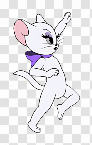 Toodles Galore - White Cartoon Mouse With Purple Scarf Transparent PNG