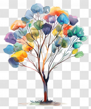 Rainbow Eucalyptus - Colorful Tree With Vibrant Leaves Transparent PNG