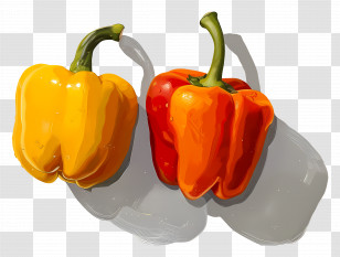 Bell Peppers - Vibrant Bell Peppers In Yellow And Red Transparent PNG