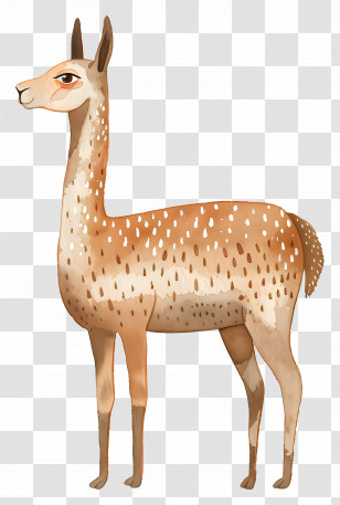 Llama - Cartoon Illustration Of A Deer Transparent PNG