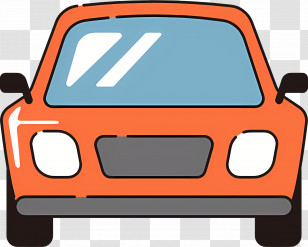 Cartoon Car - Orange Cartoon Car Illustration Transparent PNG