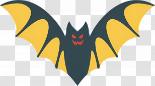 Halloween Bat - Spooky Cartoon Bat Illustration For Halloween Transparent PNG