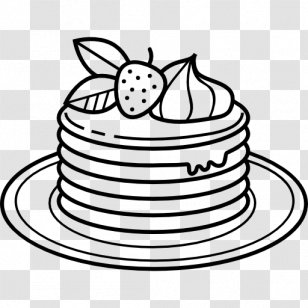 Pancake Drawing Coloring Book Food - Line Art - Pancakes Transparent PNG