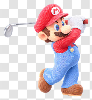 Mario Playing Golf - Mario Playing Golf With Enthusiasm Transparent PNG