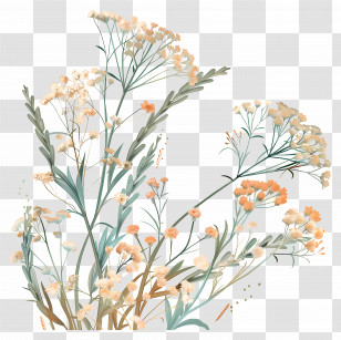 Yarrow Grass - Delicate Flower Illustration Transparent PNG