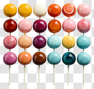 Lollies - Colorful Assorted Lollipops Transparent PNG