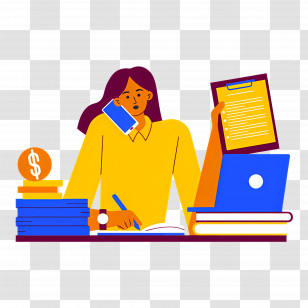 Business Woman - Woman Working In Office Transparent PNG