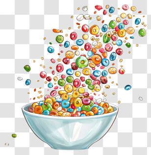 Cereal Day - Overflowing Cereal Bowl Illustration Transparent PNG