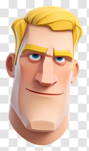 Fortnite Character Face - Cartoon Face With Blonde Hair And Blue Eyes Transparent PNG