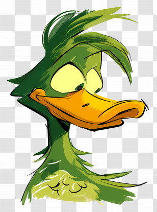 Cartoon Duck - Cartoon Green Duck Transparent PNG