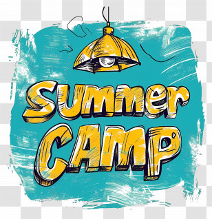 Summer Camp - Artistic Summer Camp Text Logo Transparent PNG