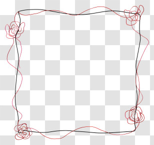 Frame Line - Simple Floral Frame Transparent PNG