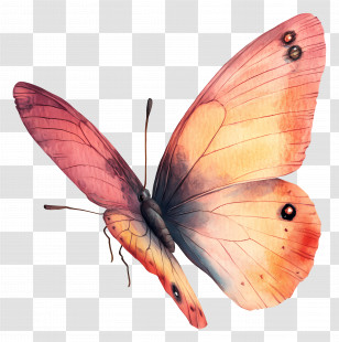 Flying Butterfly - Colorful Butterfly Watercolor Illustration Transparent PNG