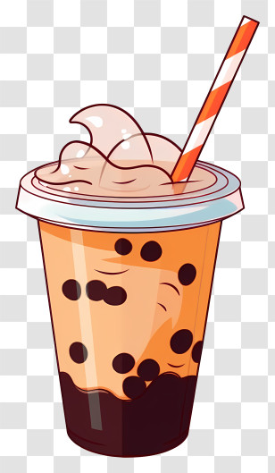 Sweet Drink - Bubble Tea With Tapioca Pearls Transparent PNG