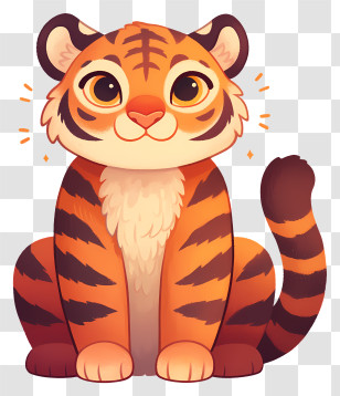 Cute Tiger - Adorable Tiger Cub Illustration Transparent PNG