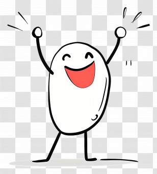 Happy Stick Figure - Happy Stick Figure Celebrating Transparent PNG