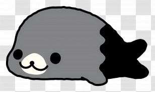 Mamegoma Franchise - Cute Gray Seal Cartoon Transparent PNG