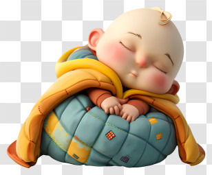 Infant Baby - Cute Sleeping Baby Wrapped In Blanket Transparent PNG