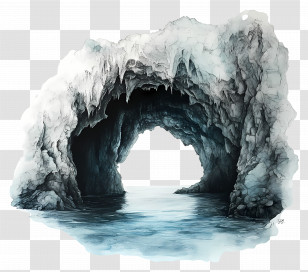 Cave - Water Cave With Ice Illustration Transparent PNG