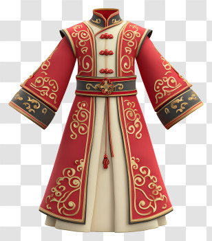 Chinese Ancient Costume - Red And Gold Traditional Robe Transparent PNG